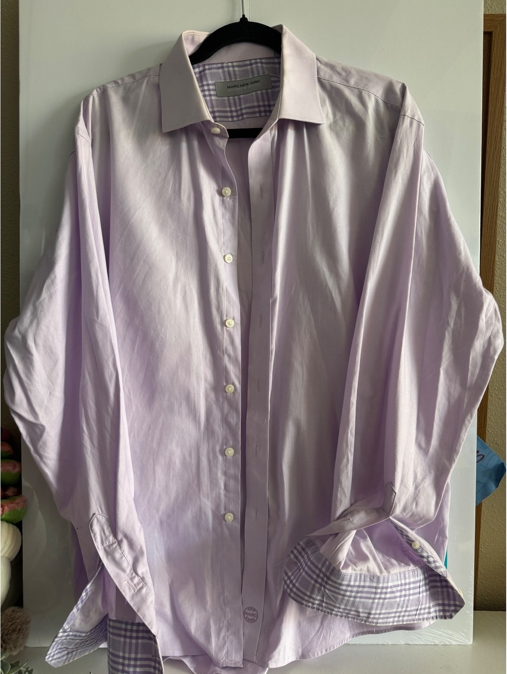 Marc New York Andrew Marc Men's Lavender Dress Shirt XL 17 34/35